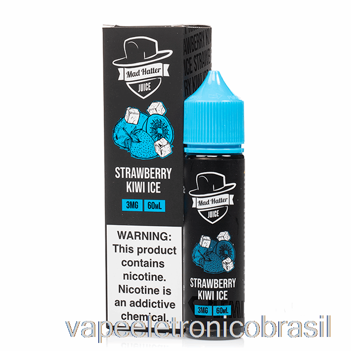 Vape Eletrônico Morango Kiwi Ice - Chapeleiro Maluco - 60ml 6mg